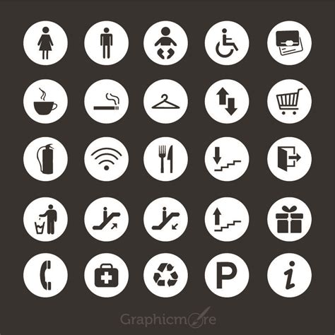 Service Sign Round Icons Design Collection Free Vector Download