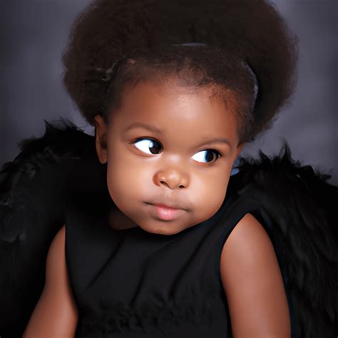 Black Baby Angel Graphic · Creative Fabrica
