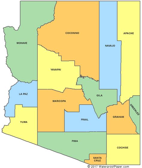 Arizona County Map Arizona State Map