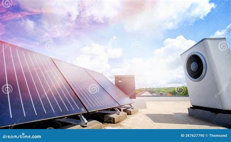 Heat Pump And Solar Collector On The Roof Stock Photo Image Of