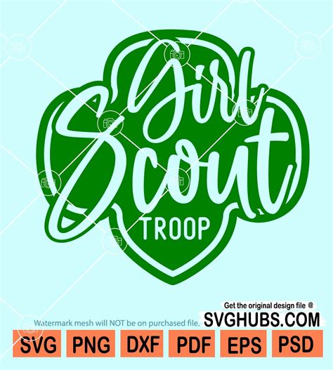 Girl Scout Troop Svg Girl Scout Trefoil Svg Girl Scout Mom Svg Scout