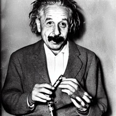 A 1930s Photograph Of Albert Einstein Smoking Weed At Stable