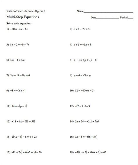 Master algebra skills and solve algebra equations by following simple but effectively designed strengthen your algebra skills while having fun! 13+ Simple Algebra Worksheet Templates -Word, PDF | Free & Premium Templates