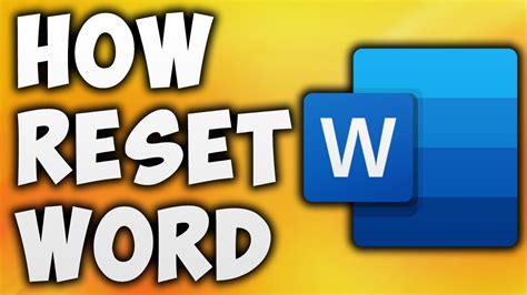 How To Reset Word Settings To Default How To Reset Default Settings