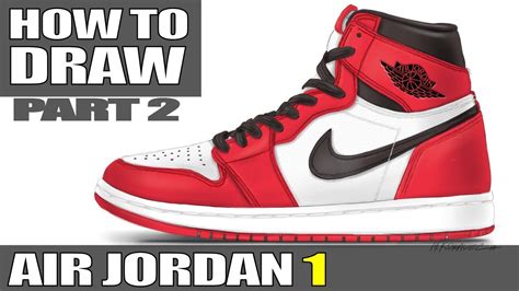 How To Draw Air Jordan 1 Part Two Sneaker Shoe Youtube