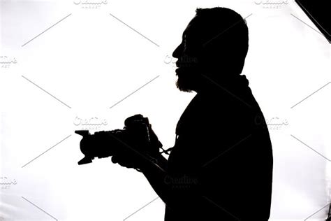 Silhouette Of Photographer Stock Photo Containing Photographer And