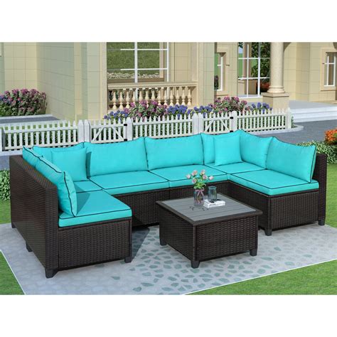 Segmart Outdoor Furniture Sectional Sofa 7 Piece Patio Furniture Sets