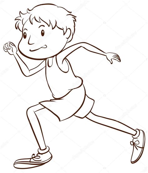 Man Running Sketch A Simple Sketch Of A Man Running — Stock Vector