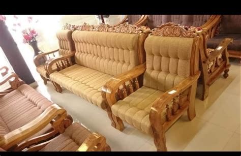5 Seater Cushioned Teak Wood Sofa Set At Rs 45000 In Chennai Id