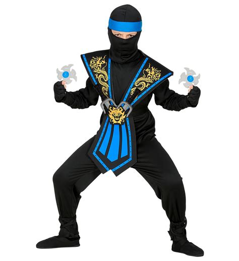Blue Kombat Ninja Costume Kids Fancy Dress Partyworld