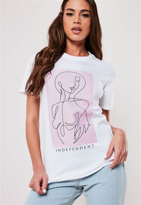 (this is in no way the definitive way to draw girls as. White Female Body Line Drawing Graphic T Shirt | Missguided