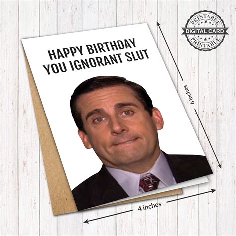 The Office Birthday Card Michael Scott Card Print Happy Etsy