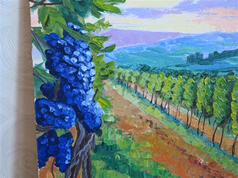 Vineyard Vines Original Art Vineyard Oil Painting California Etsy