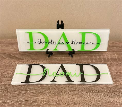 Dad Tiles With Names Grandpa Tile Fathers Day T From Etsy Polska