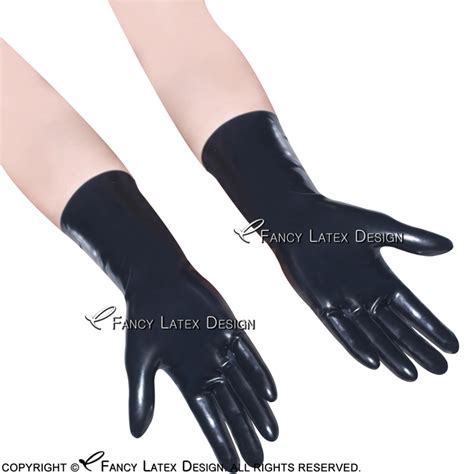 Black Sexy Short Latex Gloves Fetish Bondage Rubber Mittens Plus Size