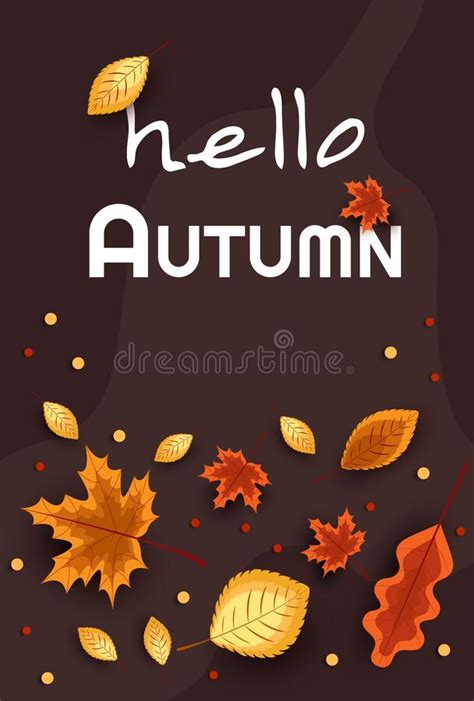 Hello Autumn Vector Illustration On The Background Of Autumn Leaves