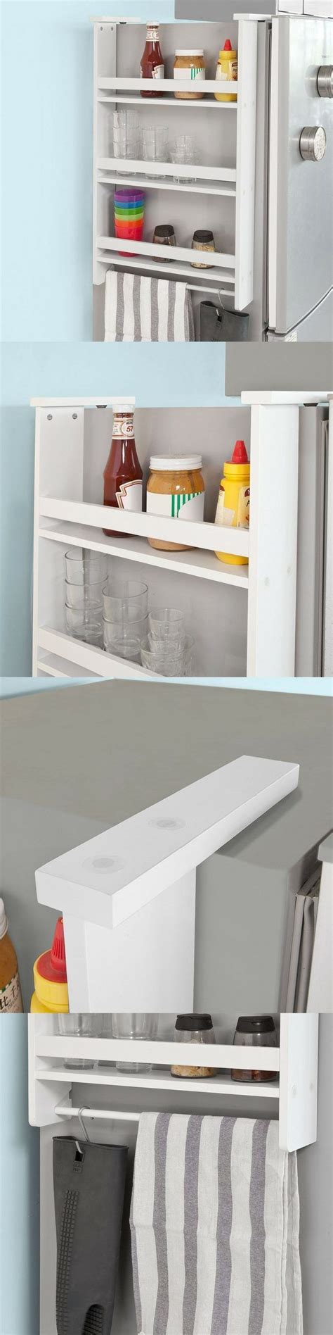 Rangements gain de place cui. Une étagère à fixer sur le côté du frigo, facile à ...