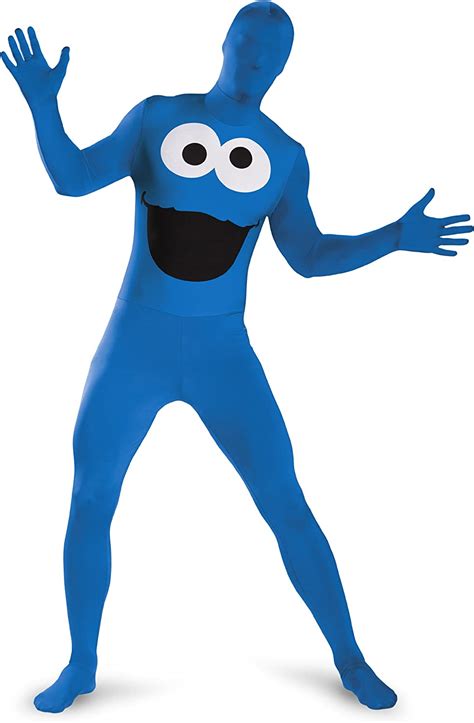 Disguise Mens Sesame Street Cookie Monster Bodysuit Costume Bluewhiteblack X