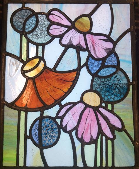 Leaded Stained Glass Wildflowers Glass Artwork Stained Glass Artwork