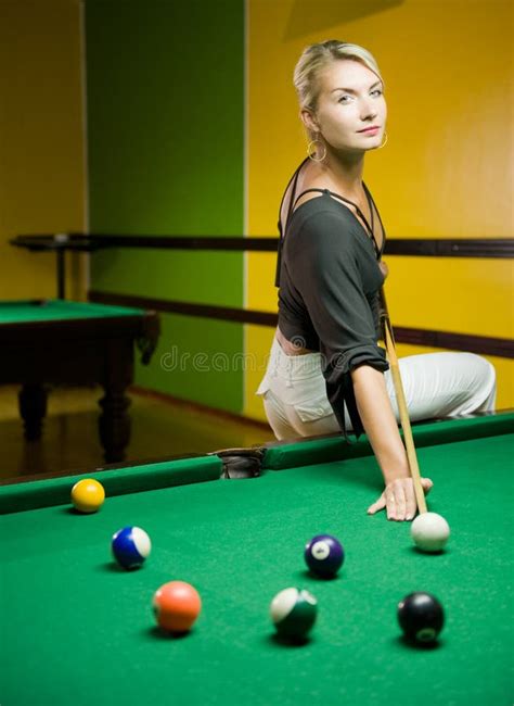 Woman Playing Billiards Royalty Free Stock Photos Image 7457148