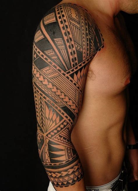 Tribal Hawaiian Tattoo Art On Sleeve For Men Tribal Hawaiian