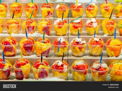Fruit Salad Cups Fresh Image And Photo Free Trial Bigstock
