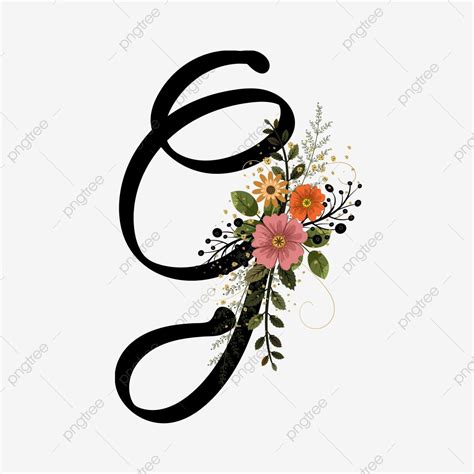 Alphabet Letter G With Flowers Vintage Font Effect Eps For Free