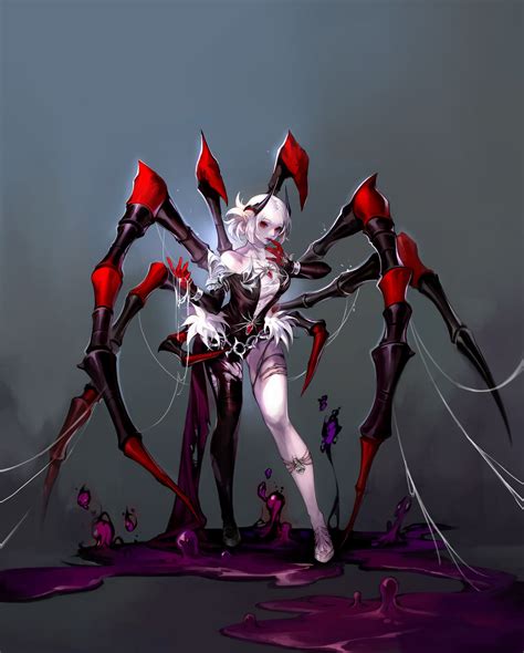 artstation monster arachne hy y female monster character art dark fantasy art