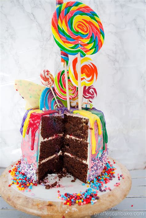 Rainbow Lollipop Birthday Cake Giraffes Can Bake