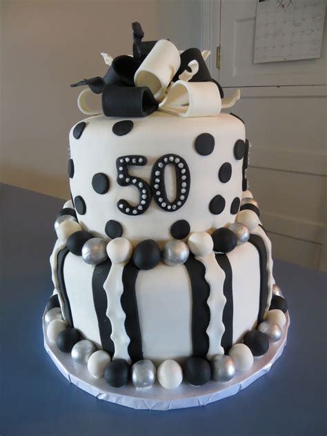 In this video i arranged many happy 50th birthday cake ideas and design. 50th black and white birthday cake | White birthday cakes ...