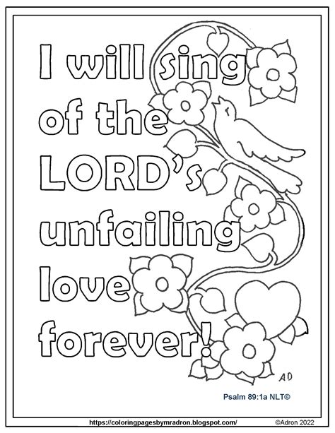 Coloring Pages For Kids By Mr Adron Free Printable Psalm 891