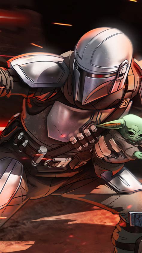 480x854 The Mandalorian Baby Yoda Digital Concept Art Android One