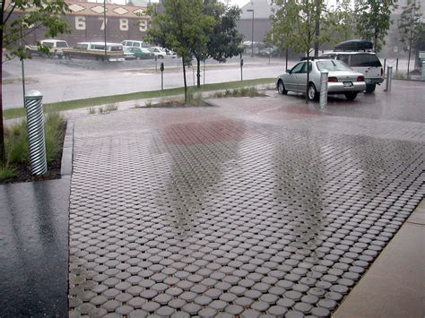Permeable Paving In Parking Lot Pavement Design Pavement Outdoor