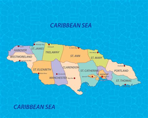 Mapa De Jamaica Con Estados 2385815 Vector En Vecteezy