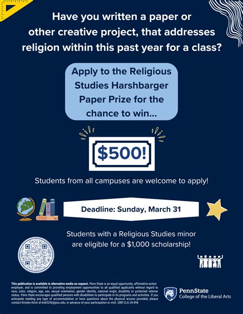 DEADLINE March 31 – Religious Studies Paper Prize