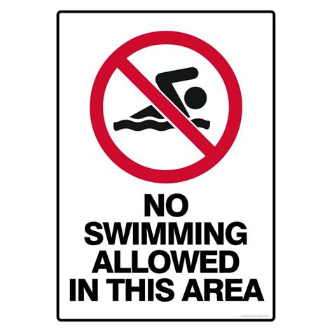 Prohibition Safety Sign No Swimming Allowed In This Area Digital