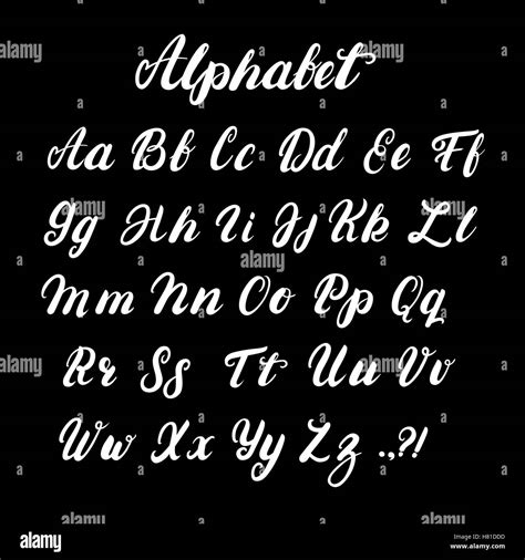 Écrit à La Main En Minuscule Et En Majuscule Alphabet Calligraphie