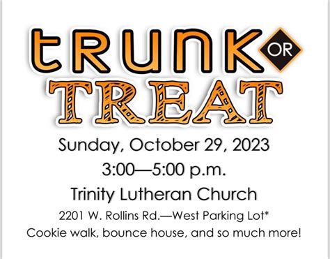 Annual Trunk Or Treat Fall Festival Trinity Lutheran Church