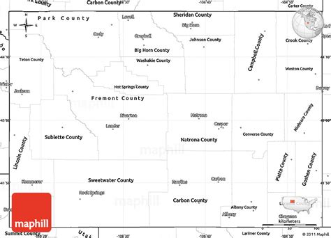Blank Simple Map Of Wyoming