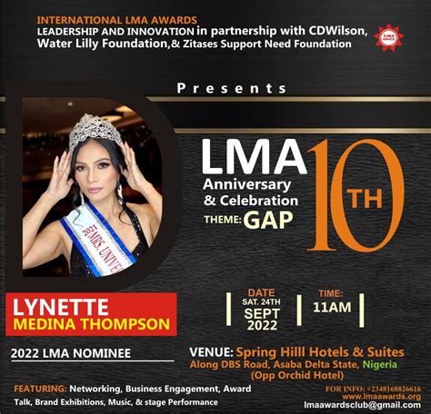 Lma Interview Award Nomination With Lynette Medina Thompson International Multiple Award