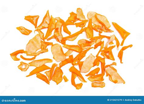 A Pile Of Dried Orange Peels Isolated On A White Background Stock Image