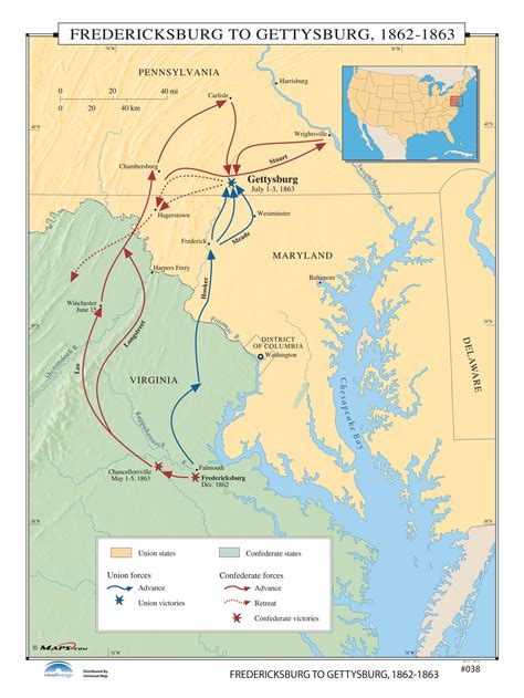 038 Fredericksburg To Gettysburg 1862 1863 Kappa Map Group