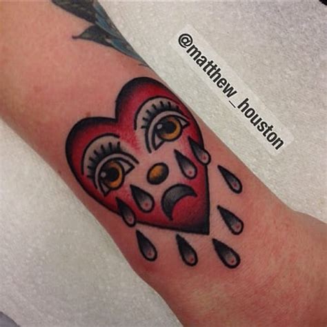 Update More Than 79 Traditional Crying Heart Tattoo Flash Latest In