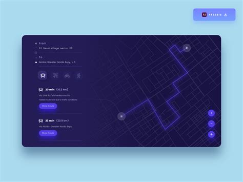 Daily Ui Challenge 084100 Directions Module Ui Freebie By Ankur
