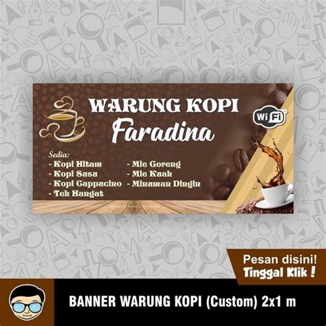 Jual Banner Warung Kopi Custom 2x1 Di Lapak Tridi Printing Bukalapak