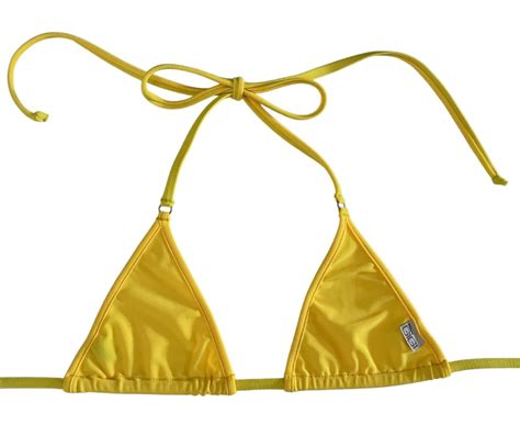 Mango Tango Yellow Micro Bikini Top Sexy String Swimwear Yellow Minimal Coverage Bikini