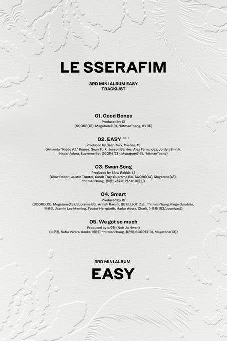Le Sserafim Unveils Tracklist For 3rd Mini Album Easy Featuring Bang