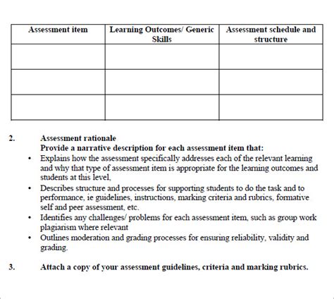 8 Sample Assessment Plans Sample Templates