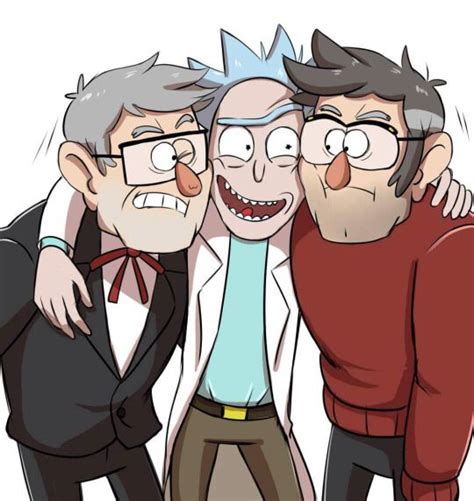 Crossover Rick Stan Stanford Gravity Falls And Rick And Morty Rick