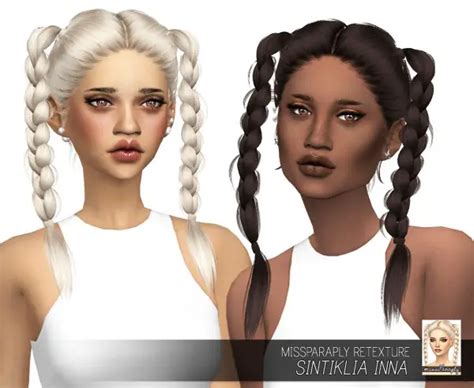 Sims 4 Hairs Miss Paraply Sintiklia`s Inna Hair Retextured